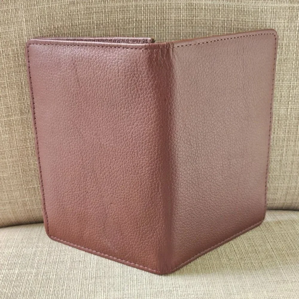 Travel Wallet Passport Holder Brown Genuine Leather Card Holder Purse Handmade